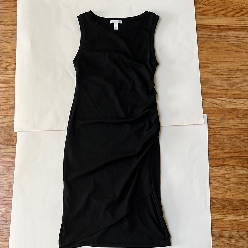 Leith Ruched Body-Con Sleeveless Sheath Dress Black S